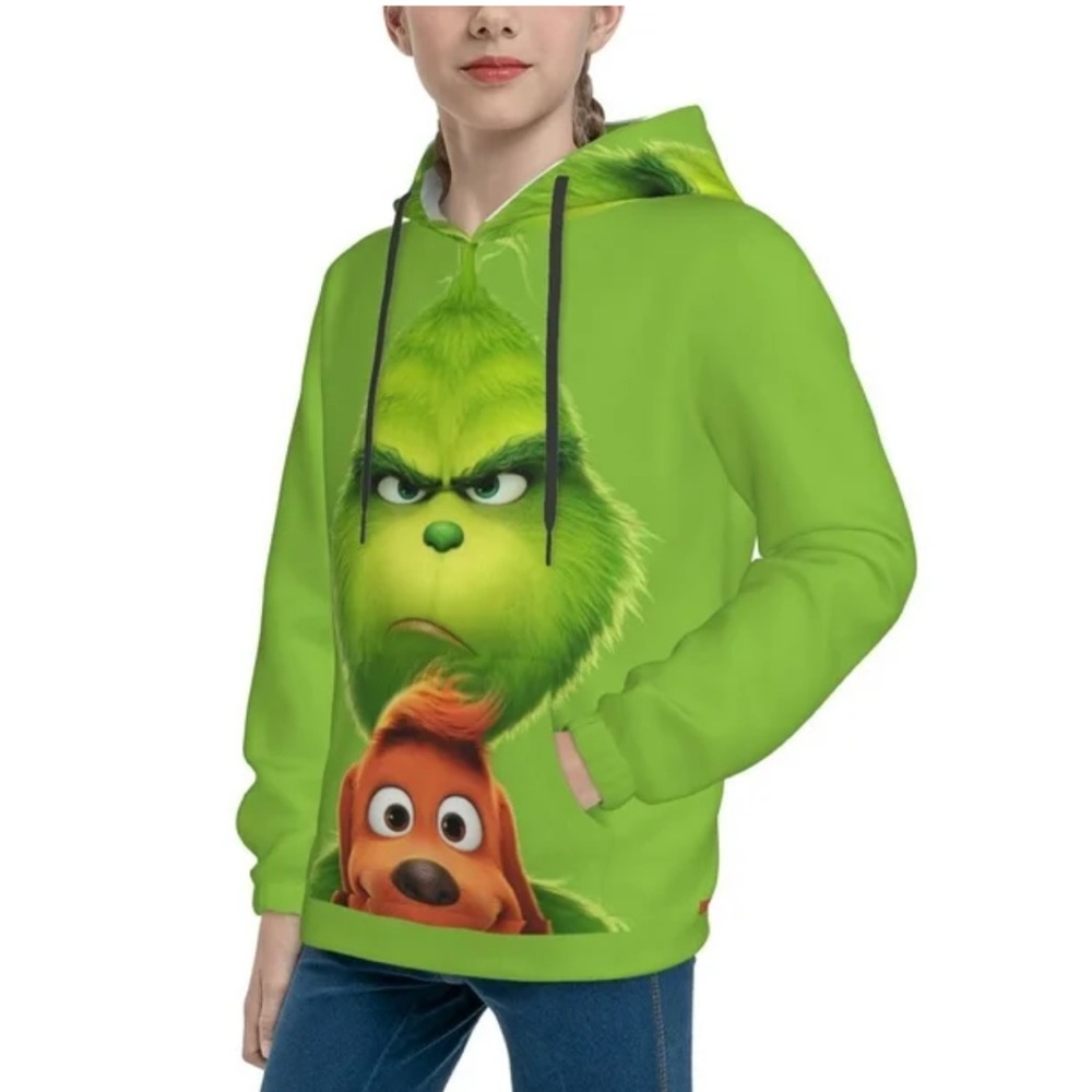 Grinch Christmas Green and Black Graphic New Without Tags Hoodie. Size XXL